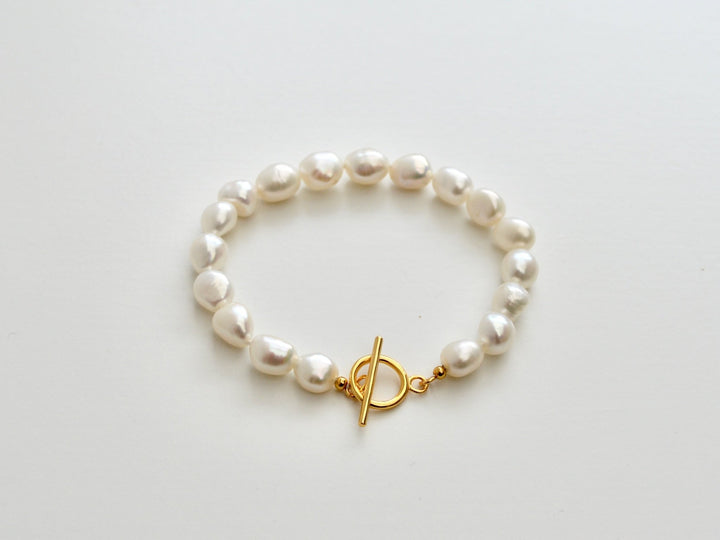 Pearl Collection: Perlenarmband Toggle Bracelet  | vergoldet