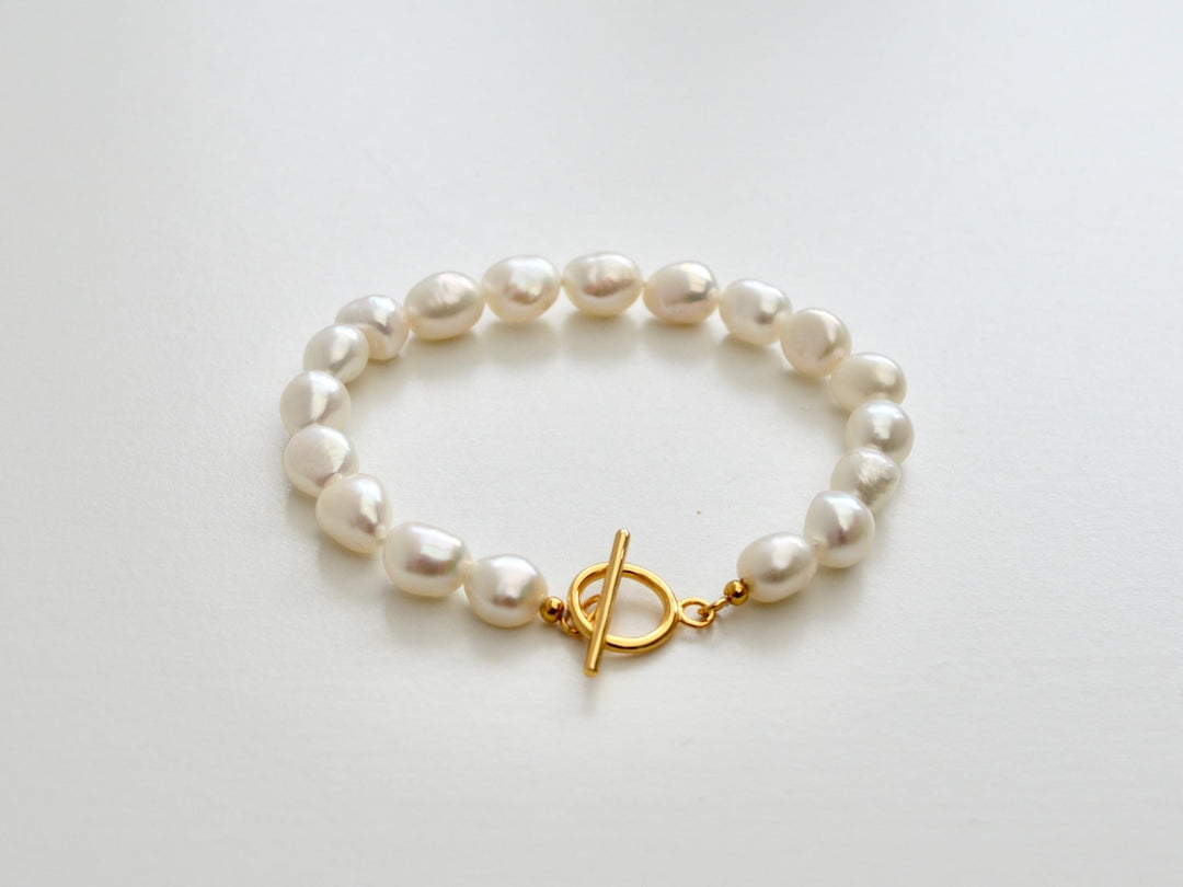 Pearl Collection: Perlenarmband Toggle Bracelet  | vergoldet