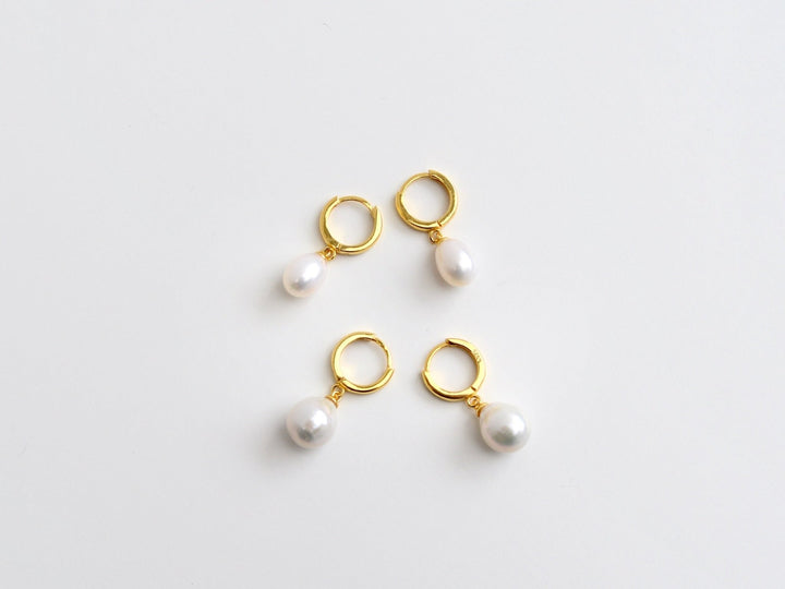 Pearls: Hoops mit ovalen AAA Süßwasserperlen | vergoldet, silber
