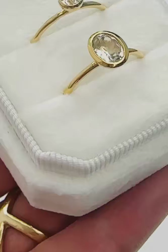 Tiny Gems: Zarter Prasiolith Ring | vergoldet, rosévergoldet, silber