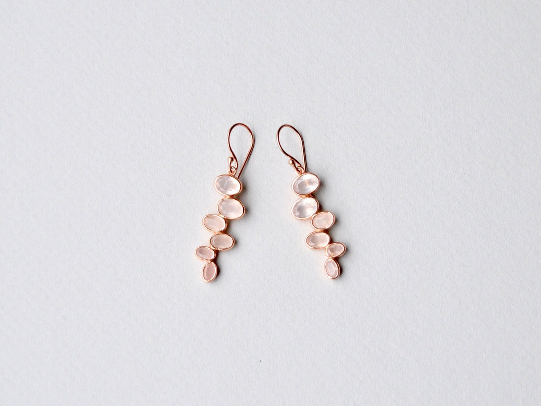 Amber: Rosenquarz Ohrhänger | vergoldet, rosévergoldet, silber - Mia&Martha by Katja Schmalen