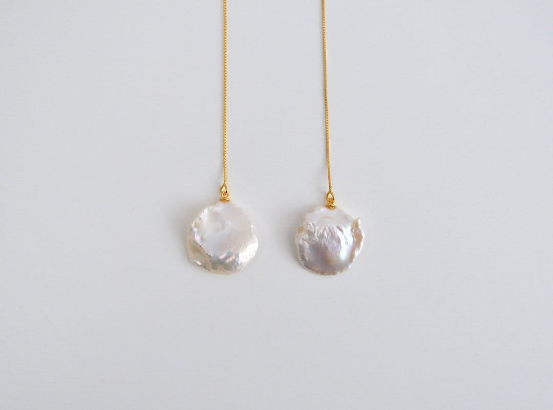Baroque Pearls: Threader Ohrkette mit echten Perlen | vergoldet