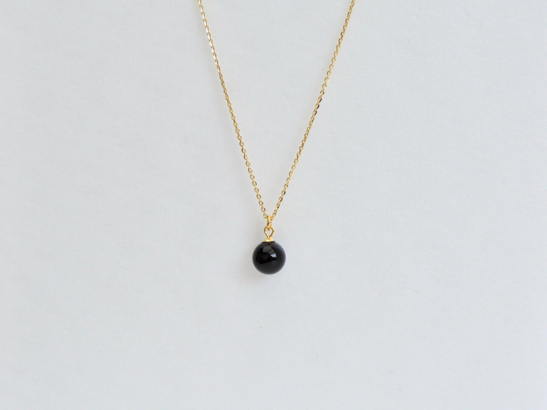 Black Onyx Kette | vergoldet, rosévergoldet, silber