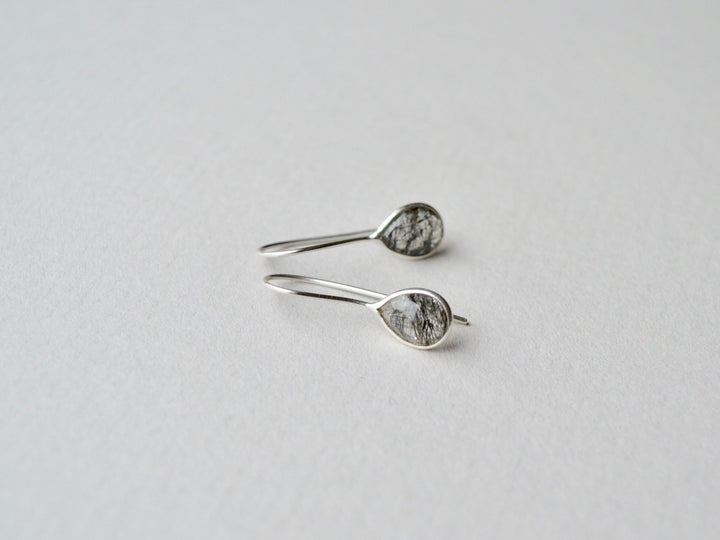 Delicate: Black Rutilquarz Ohrringe | vergoldet, rosévergoldet, silber