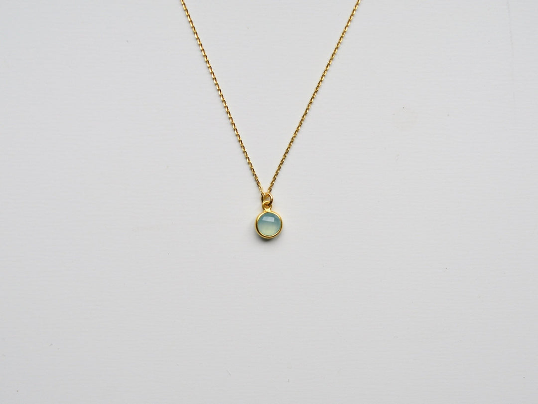 Delicate Dots: Aqua Chalcedon Kette | vergoldet, rosévergoldet, silber