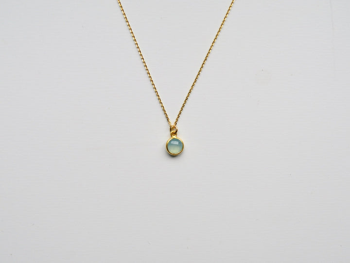 Delicate Dots: Aqua Chalcedon Kette | vergoldet, rosévergoldet, silber