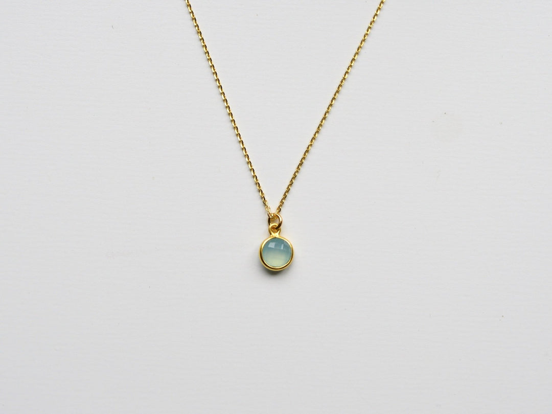 Delicate Dots: Aqua Chalcedon Kette | vergoldet, rosévergoldet, silber