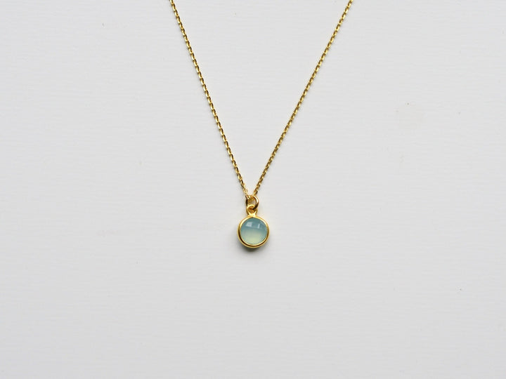 Delicate Dots: Aqua Chalcedon Kette | vergoldet, rosévergoldet, silber