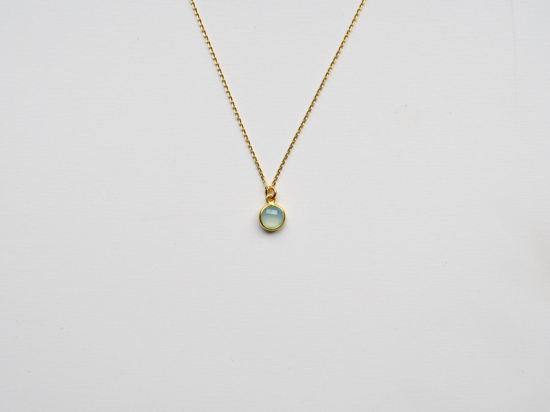 Delicate Dots: Aqua Chalcedon Kette | vergoldet, rosévergoldet, silber