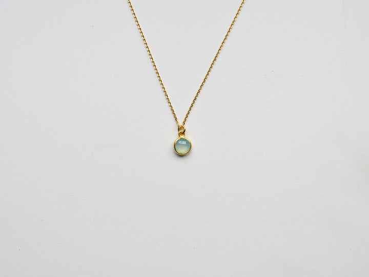 Delicate Dots: Aqua Chalcedon Kette | vergoldet, rosévergoldet, silber