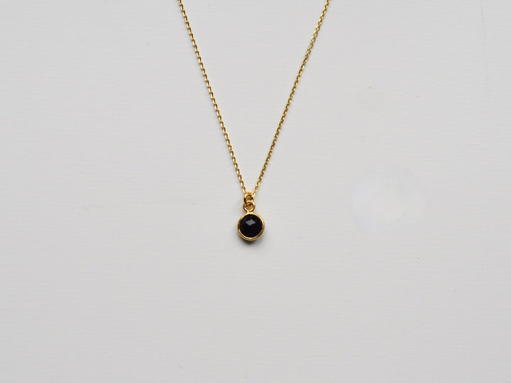 Delicate Dots: Black Onyx Kette | vergoldet, rosévergoldet, silber