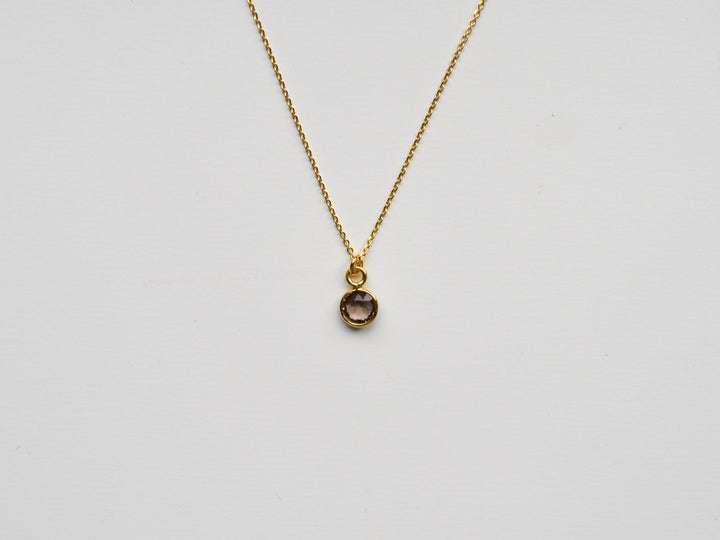 Delicate Dots: Rauchquarz Kette | vergoldet, rosévergoldet, silber