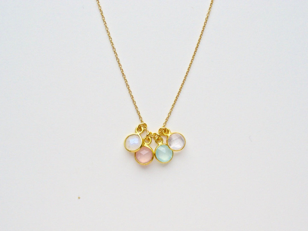 Delicate Dots: Rosa Chalcedon Kette | vergoldet, rosévergoldet, silber - Mia&Martha by Katja Schmalen