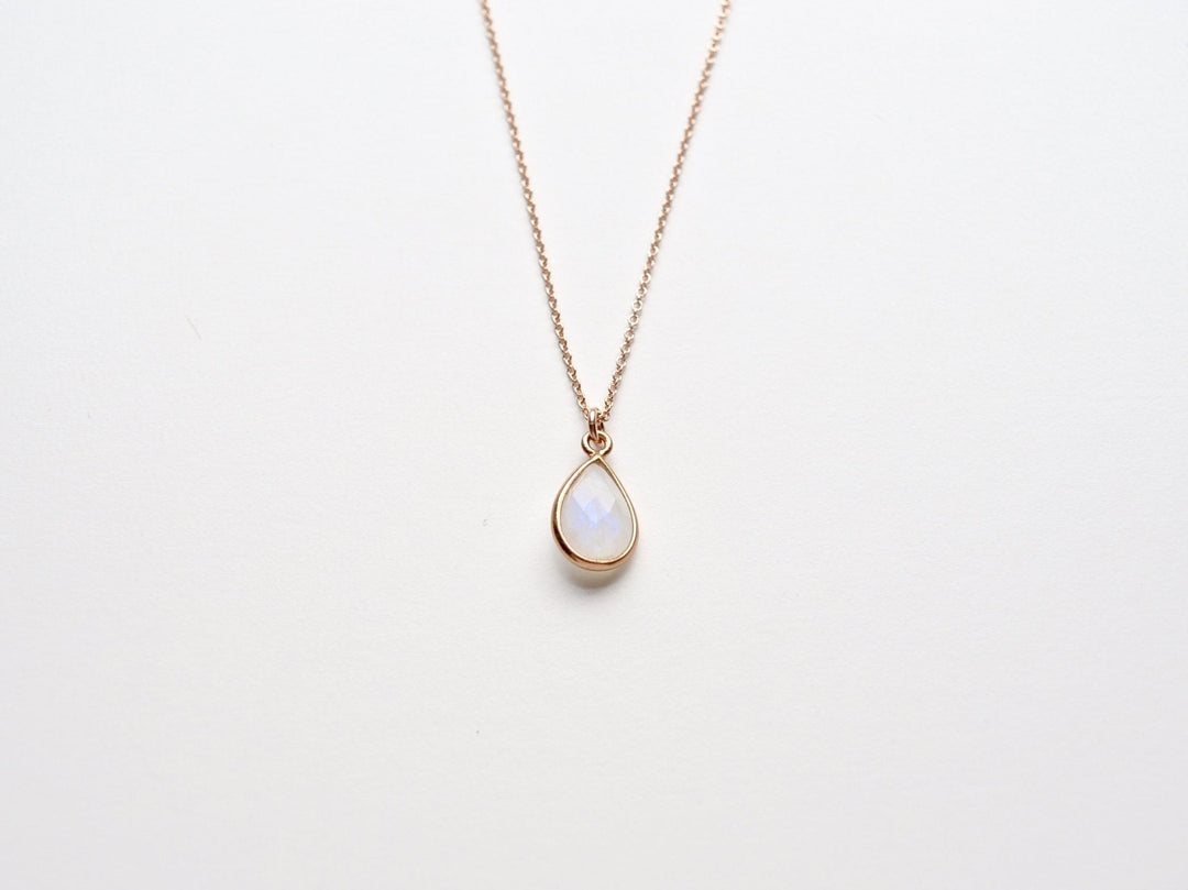 Delicate Drops: Mondstein Kette | vergoldet, rosévergoldet, silber