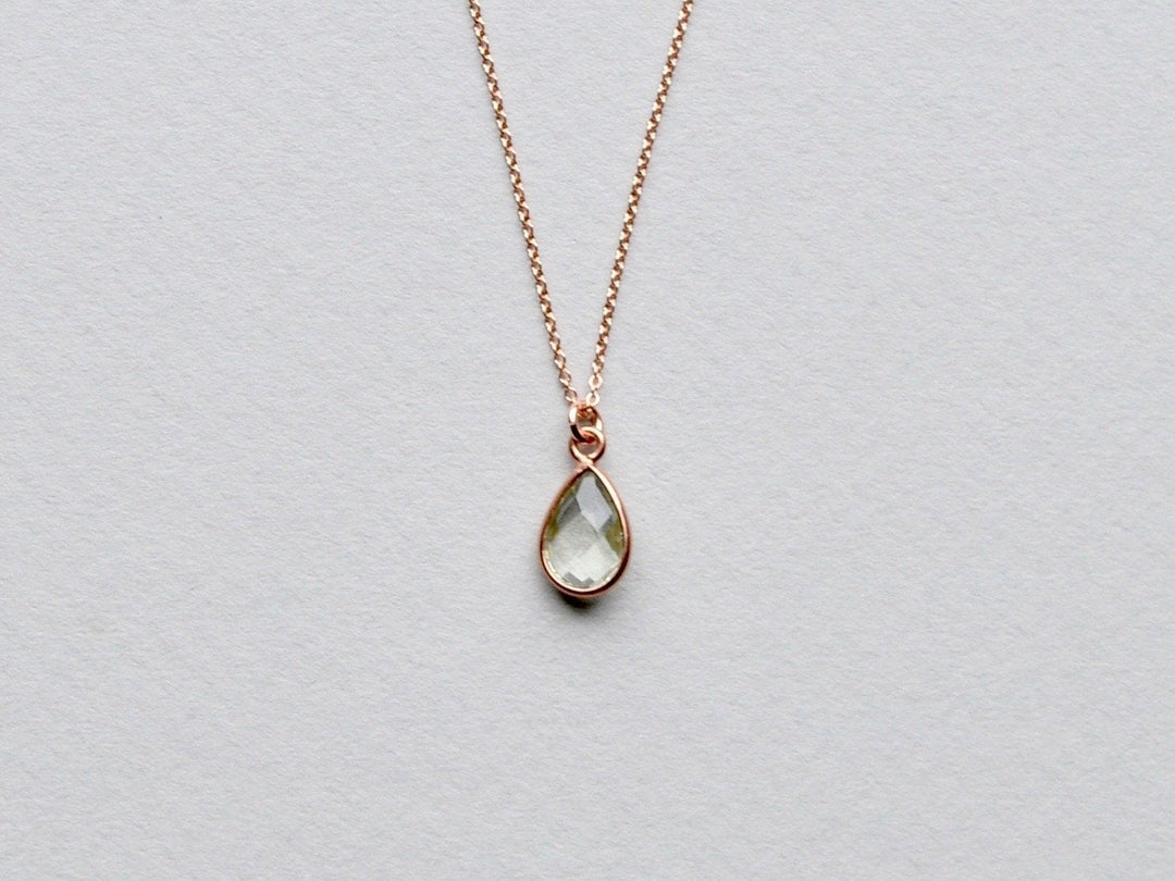 Delicate Drops: Prasiolith Kette | vergoldet, rosévergoldet, silber