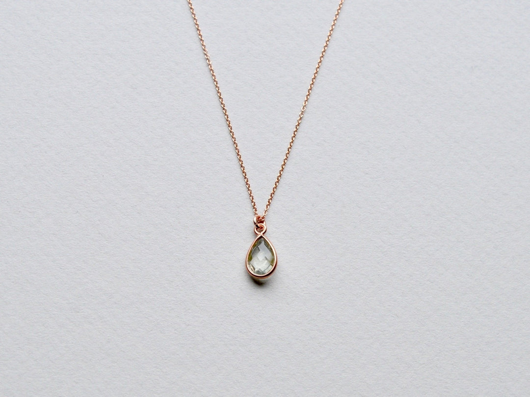 Delicate Drops: Prasiolith Kette | vergoldet, rosévergoldet, silber