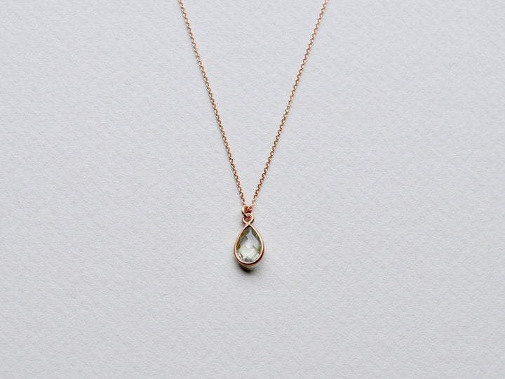 Delicate Drops: Prasiolith Kette | vergoldet, rosévergoldet, silber