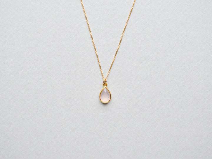 Delicate Drops: Rosenquarz Kette vergoldet - Mia&Martha by Katja Schmalen