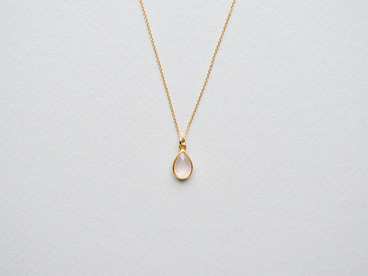 Delicate Drops: Rosenquarz Kette vergoldet - Mia&Martha by Katja Schmalen