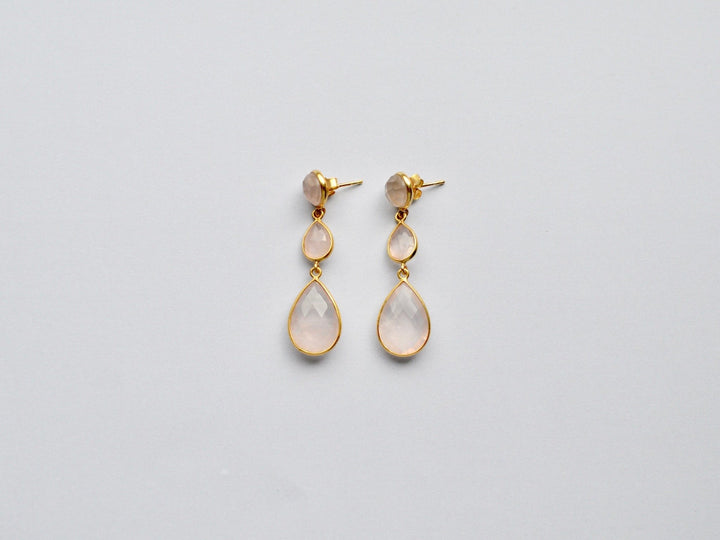 Gem Collection: Rosenquarz Ohrstecker vergoldet - Mia&Martha by Katja Schmalen