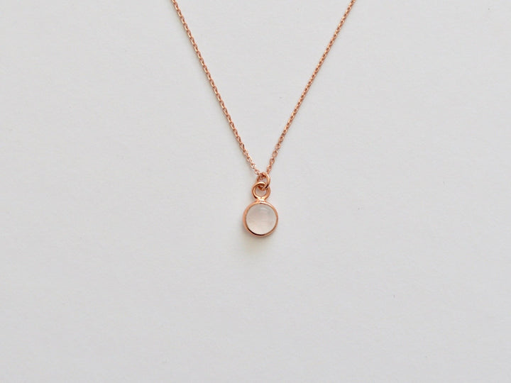 Gem Dots: Rosenquarz Kette | vergoldet, rosévergoldet, silber