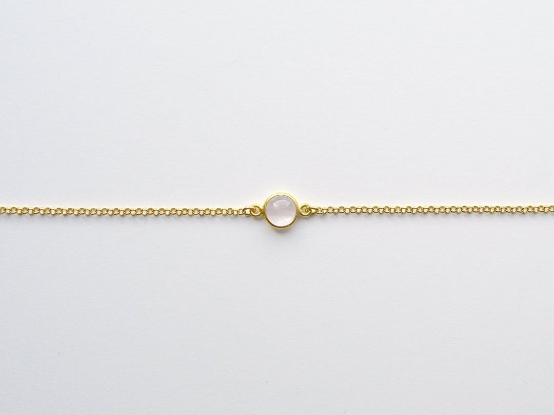 Gem Dots: Rosenquarz Armband vergoldet - Mia&Martha by Katja Schmalen