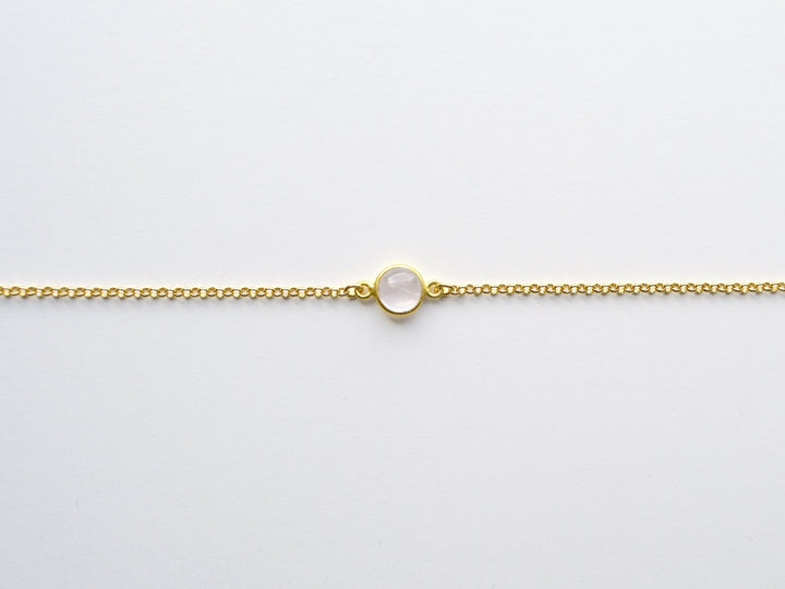 Gem Dots: Rosenquarz Armband vergoldet - Mia&Martha by Katja Schmalen
