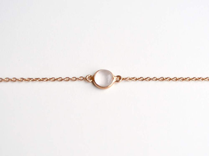 Gem Dots: Rosenquarz Armband | vergoldet, rosévergoldet, silber