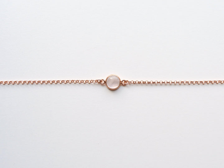 Gem Dots: Rosenquarz Armband | vergoldet, rosévergoldet, silber