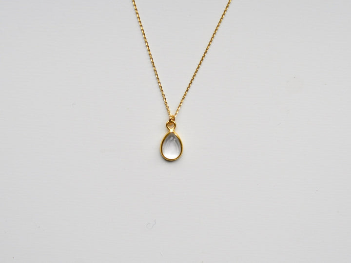 Gem Drops: Bergkristall Kette | vergoldet, rosévergoldet, silber