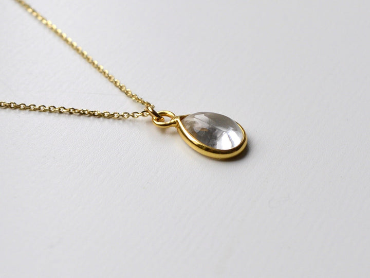 Gem Drops: Bergkristall Kette | vergoldet, rosévergoldet, silber