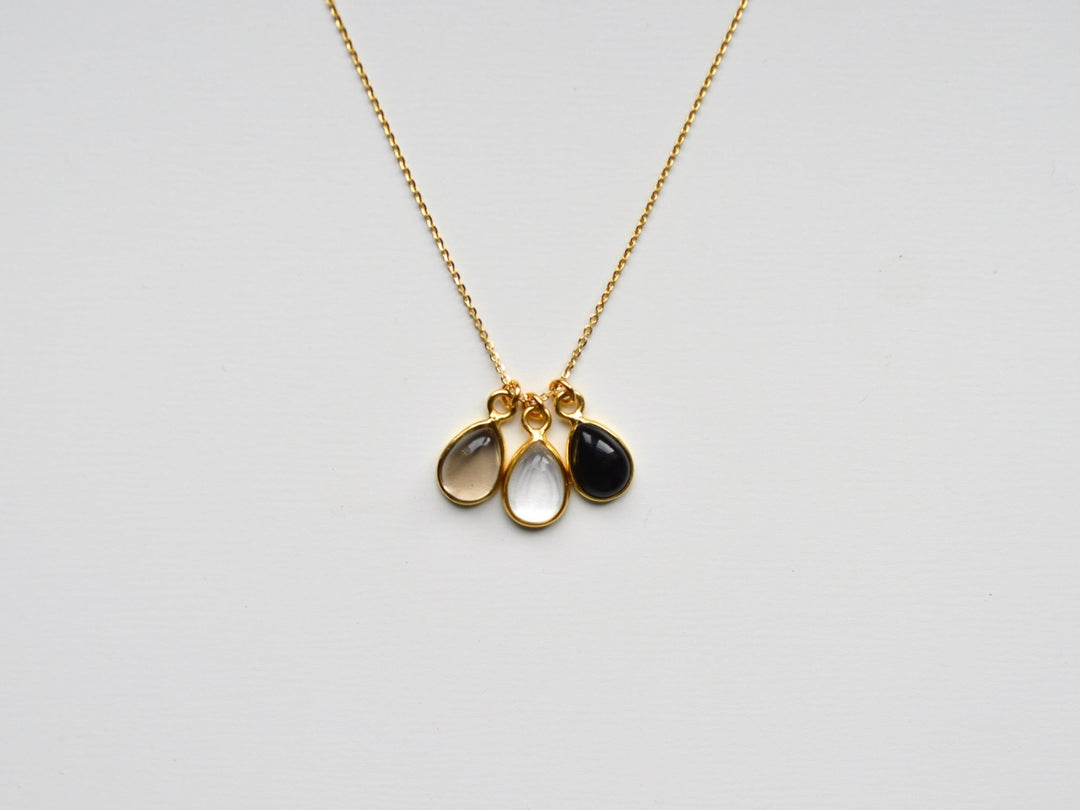 Gem Drops: Black Onyx Kette | vergoldet, rosévergoldet, silber