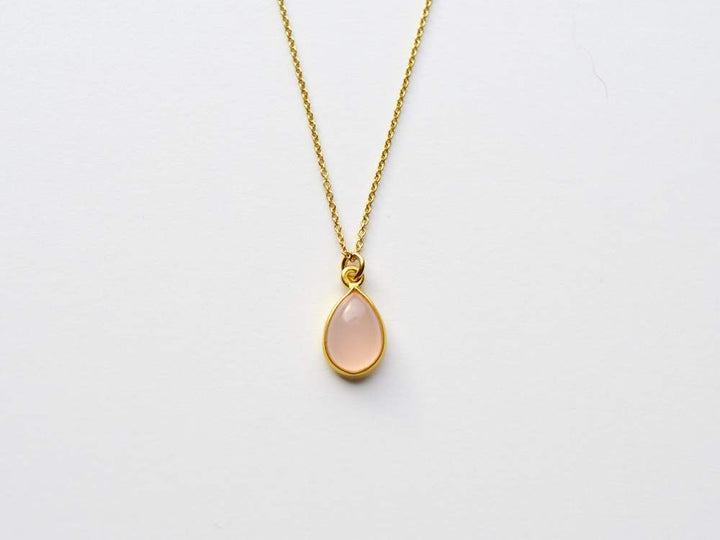 Gem Drops: Rosa Chalcedon Kette | vergoldet, rosévergoldet, silber - Mia&Martha by Katja Schmalen