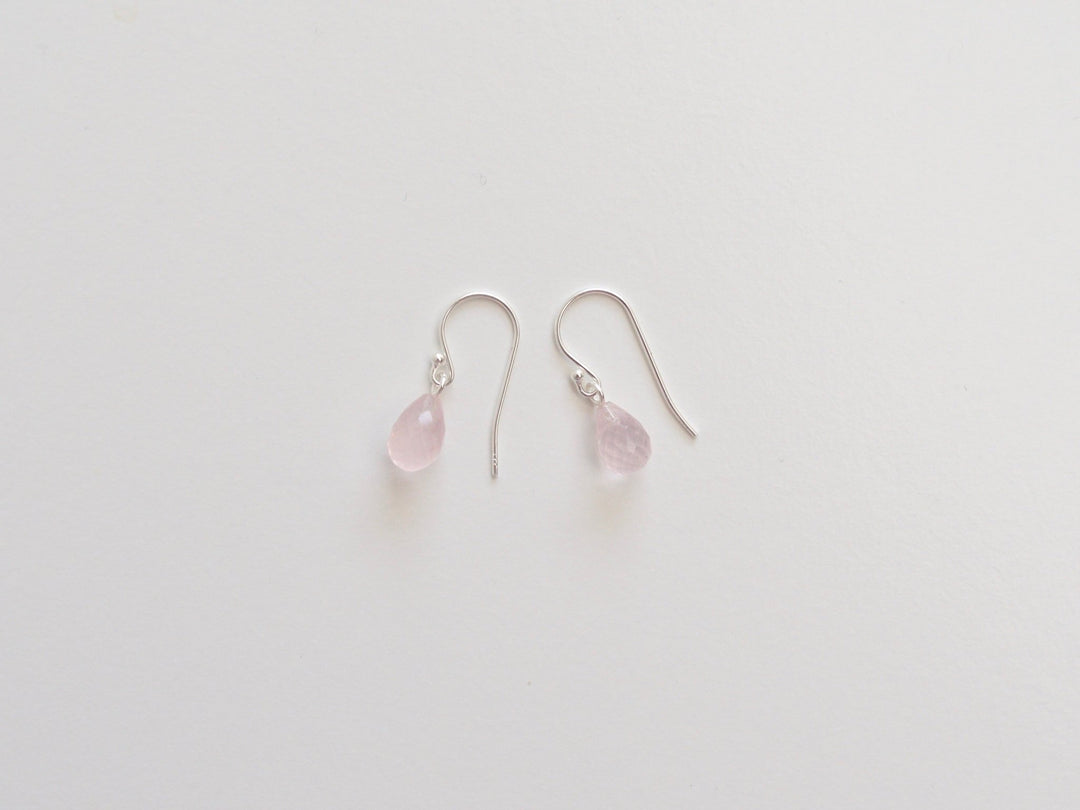 Gentle Drops: Zarte Rosenquarz Ohrringe | vergoldet, rosévergoldet, silber