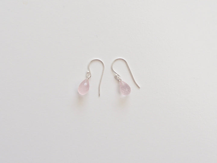 Gentle Drops: Zarte Rosenquarz Ohrringe | vergoldet, rosévergoldet, silber