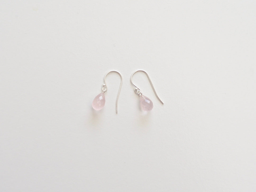 Gentle Drops: Zarte Rosenquarz Ohrringe | vergoldet, rosévergoldet, silber