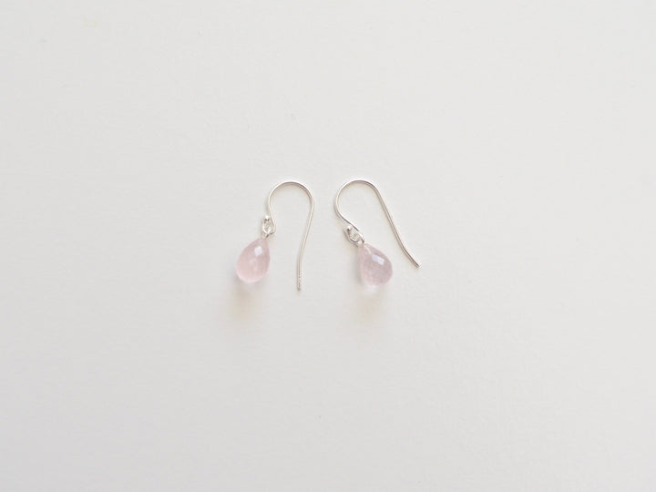 Gentle Drops: Zarte Rosenquarz Ohrringe | vergoldet, rosévergoldet, silber