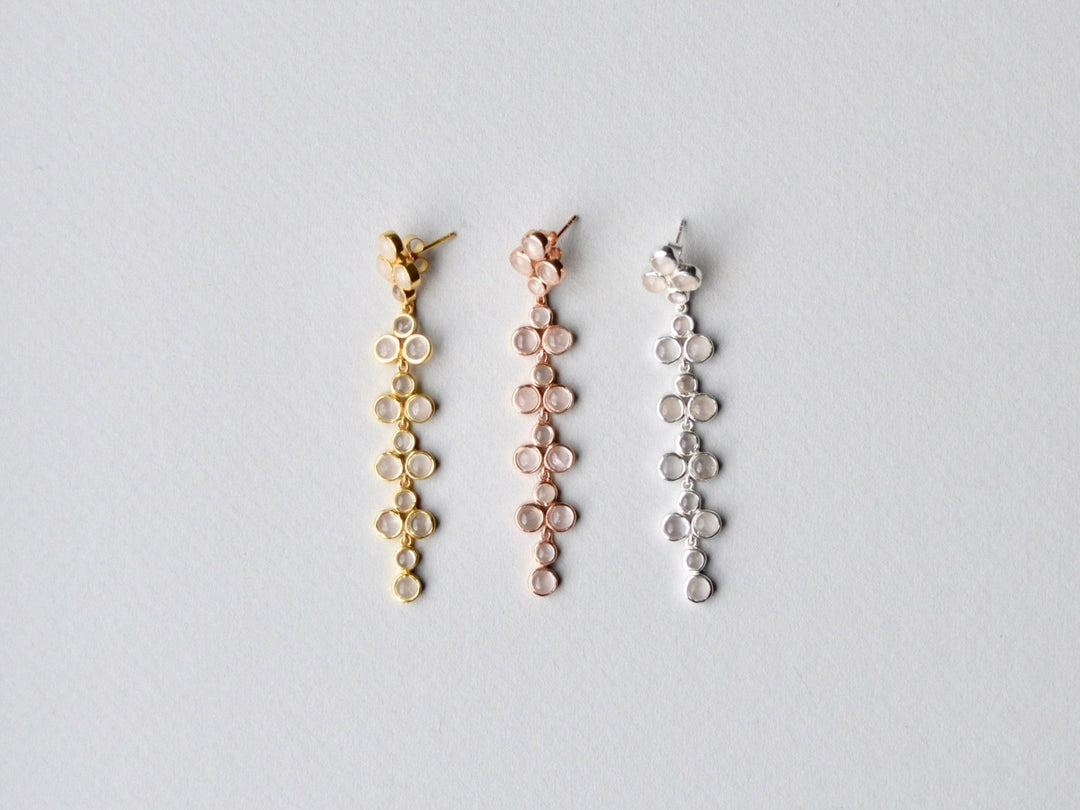 Ginger: Edle Rosenquarz Ohrstecker | vergoldet, rosévergoldet, silber - Mia&Martha by Katja Schmalen