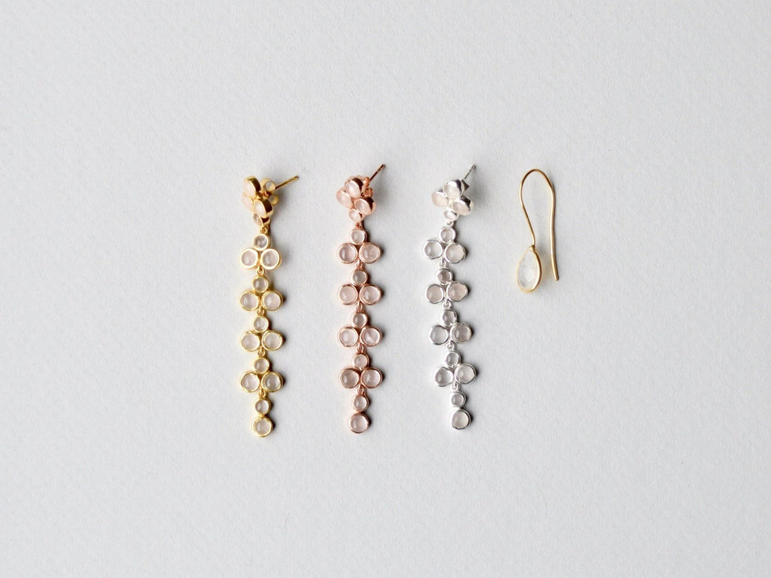 Ginger: Edle Rosenquarz Ohrstecker | vergoldet, rosévergoldet, silber - Mia&Martha by Katja Schmalen