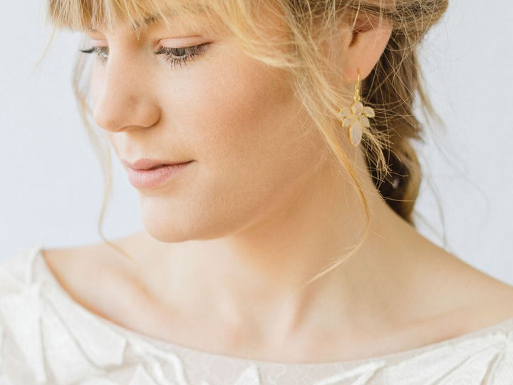 Holly: Edle Rosenquarz & Mondstein Ohrhänger vergoldet - Mia&Martha by Katja Schmalen