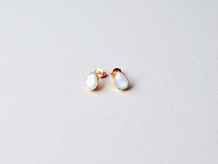 Mondstein Ohrstecker Facette Drops | vergoldet, rosévergoldet, silber - Mia&Martha by Katja Schmalen