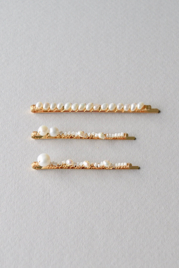 Natural Pearls: Perlen Haarspange Airin | Farbe gold