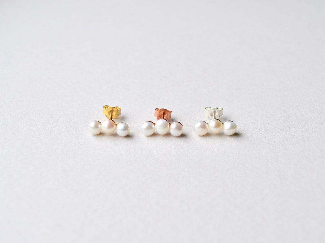 Perlen Climber Ohrstecker | vergoldet, rosévergoldet, silber - Mia&Martha by Katja Schmalen