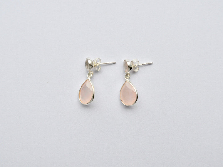 Facette: Rosenquarz Ohrstecker | vergoldet, rosévergoldet, silber