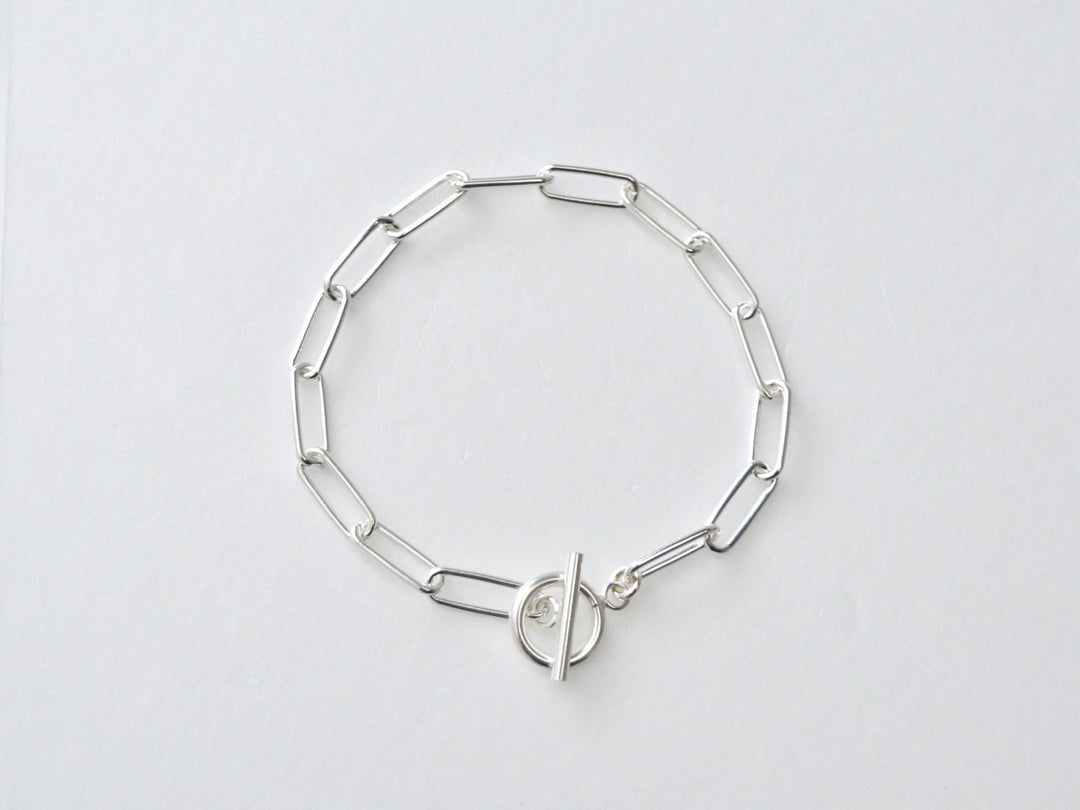 Statement: Cleanes Paperclip Toggle Armband  | silber