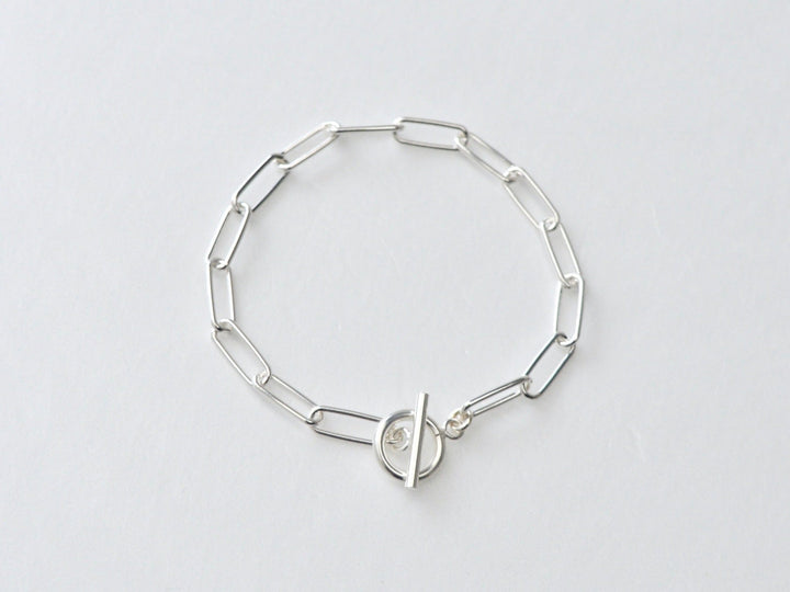 Statement: Cleanes Paperclip Toggle Armband  | silber