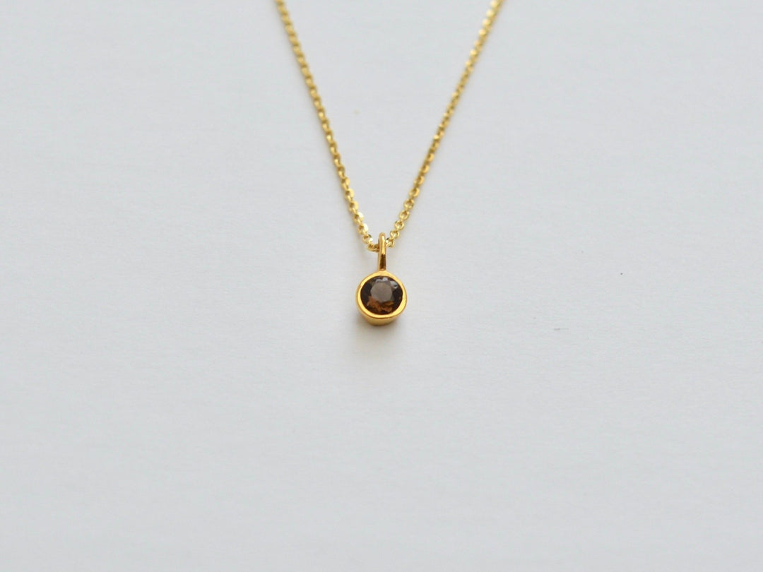 Tiny Gems: Rauchquarz Kette | vergoldet, rosévergoldet, silber