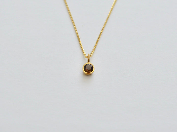 Tiny Gems: Rauchquarz Kette | vergoldet, rosévergoldet, silber