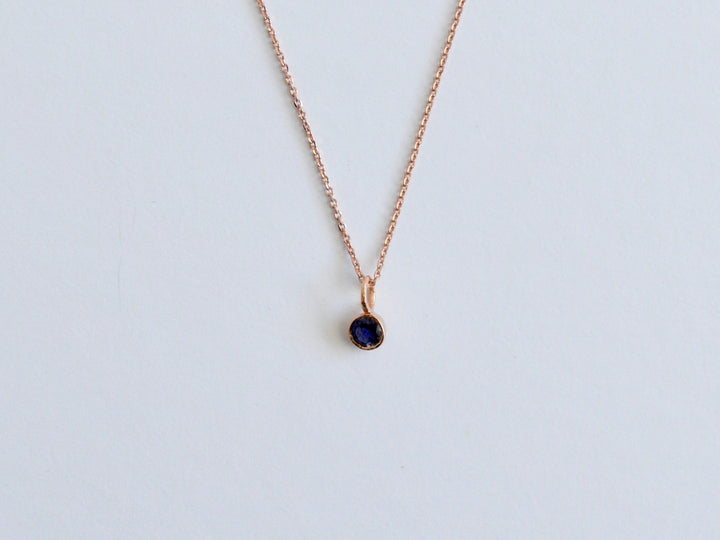 Tiny Gems: Tintenblaue Iolith Kette | vergoldet, rosévergoldet, silber