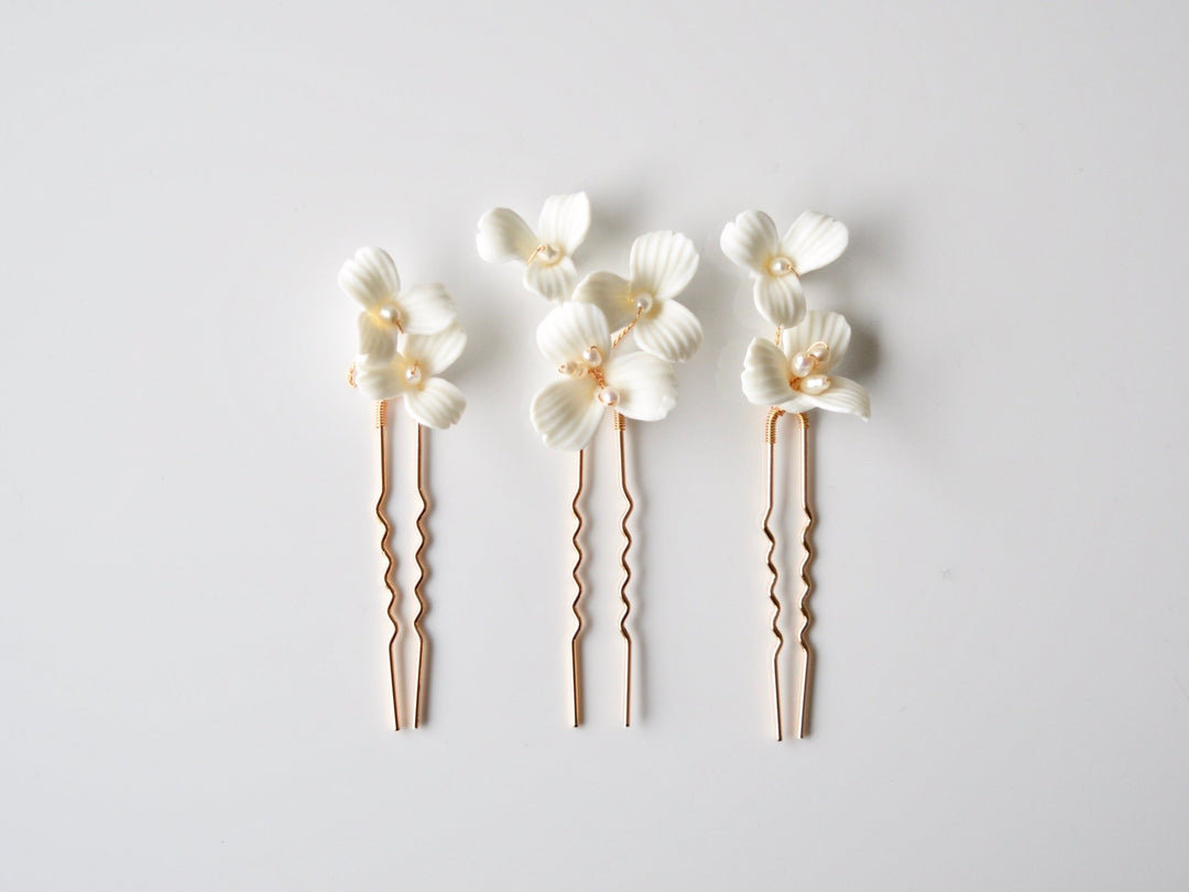 Violette: 3er Haarnadel Set | Farbe gold oder silber